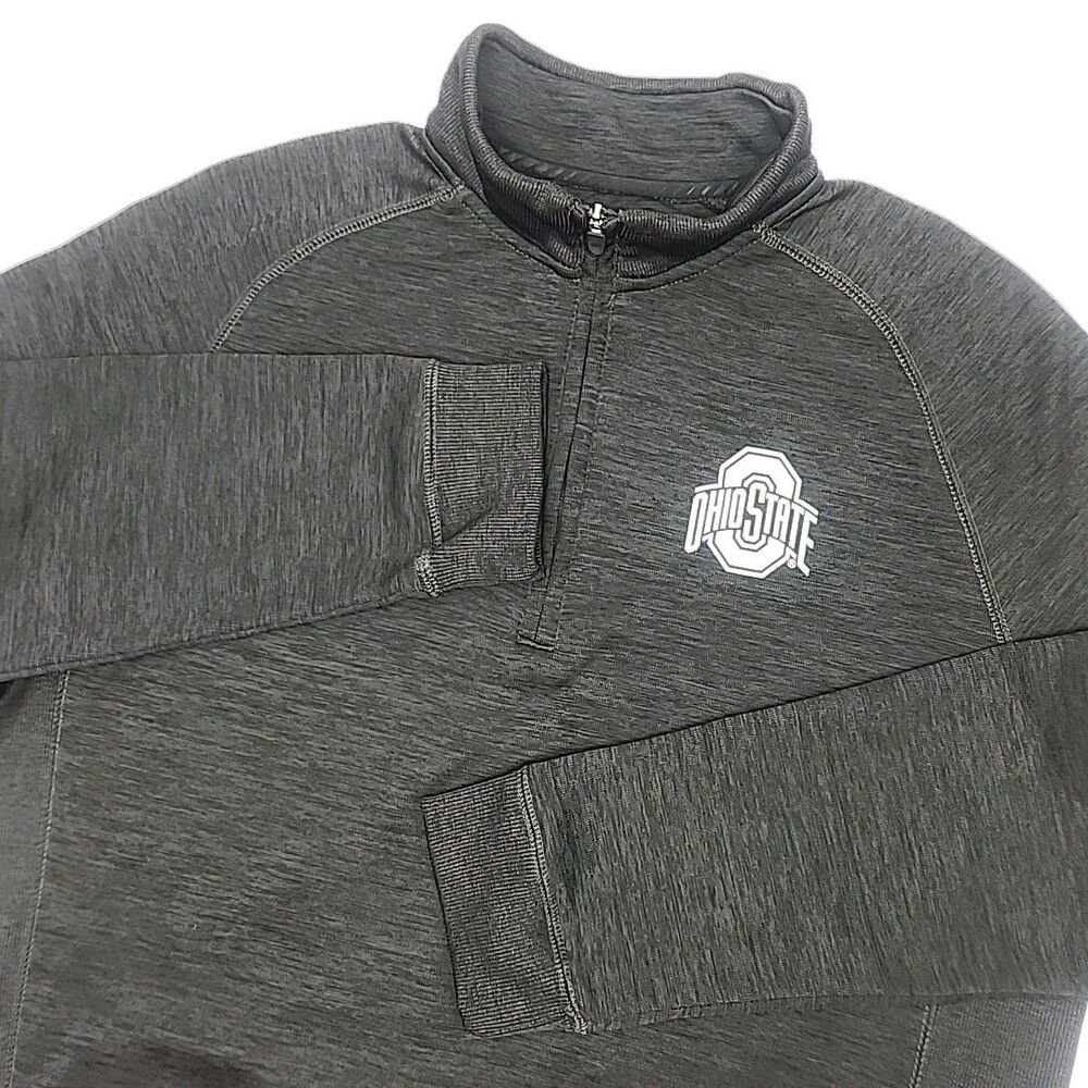 Ohio State Buckeyes Shirt 1/4 Zip Sweatshirt Football Men Sz XXL Gray Varsity
